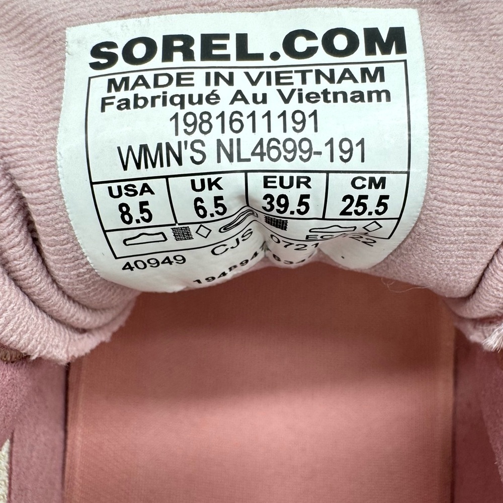 Sorel Kinetic RNEGD Cream/Pink Athletic Sneaker Size 8.5 - Picture 12 of 13